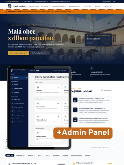Ukážka webu HajnaNovaVes.sk