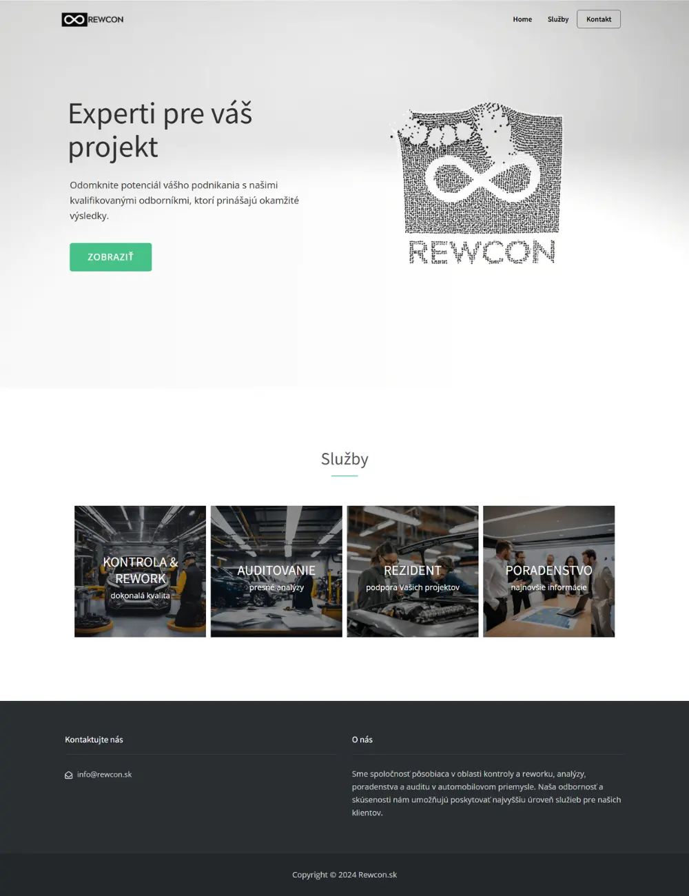 Web stránka Rewcon.sk
